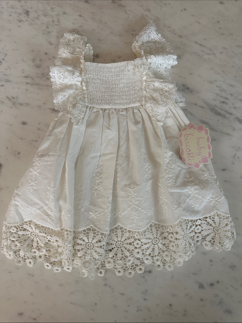 Biscotti White Lace Eyelet Dress for Girls